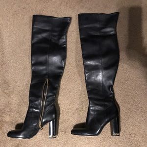 Michael Kors leather knee high black boots